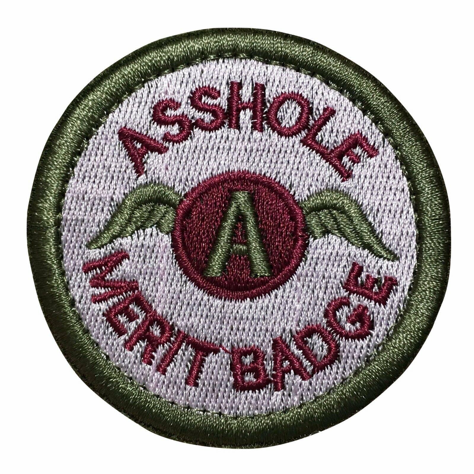 BuckUp Tactical Morale Patch Hook Asshole Merit Badge 2.5 Tactical Funny  Patch