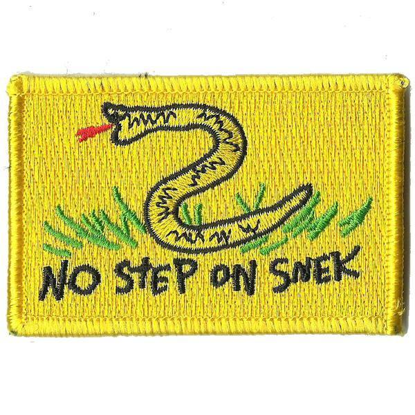 No Step on Snek Military Morale PVC Patch, Tactical Emblem Badges Appliques Hook and Loop Fasteners Backing, 3.15 x 1.97 inch, Bubble of 2 Pieces
