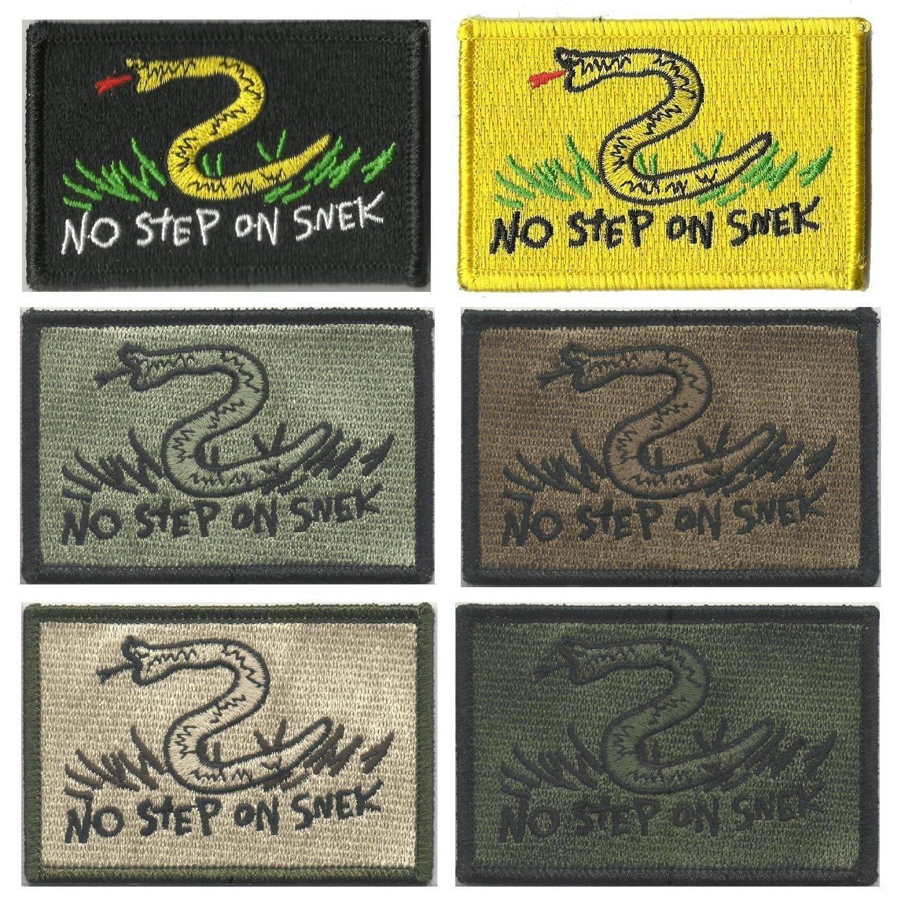 THE FASHION RX 2 Pieces Embroidered No Step On Snek Tactical Morale Patches  Military Emblem Badge Fastener Hook and Loop Patch