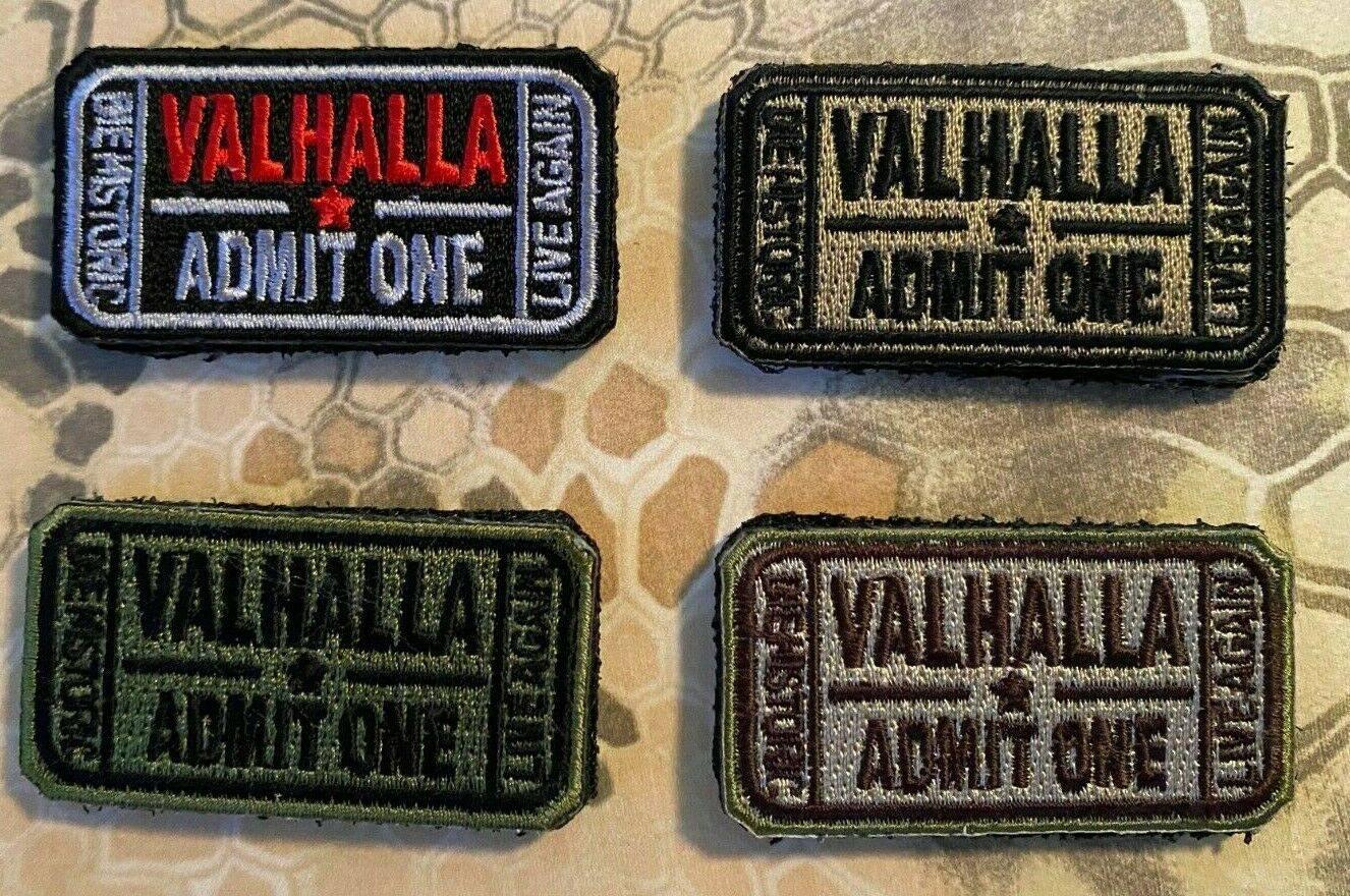Valhalla Admit One Velcro Morale Funny Patches 2
