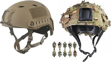 LOOGU Fast BJ Base Jump Tactical Helmet for Airsoft with 12-in-1 Headwear and Helmet Cover