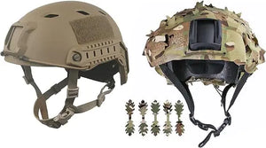 LOOGU Fast BJ Base Jump Tactical Helmet for Airsoft with 12-in-1 Headwear and Helmet Cover