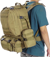 55L 600D Tactical Army Rucksacks Molle Backpack Camping Outdoor Hiking Trekking Traveling Bag Mud Color