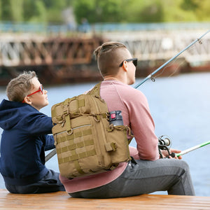 Fishing Tackle Storage Bag Outdoor Shoulder Backpack with Rod Holder Tactical Sling Bag