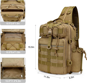 Fishing Tackle Storage Bag Outdoor Shoulder Backpack with Rod Holder Tactical Sling Bag