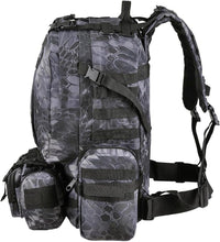 55L 600D Tactical Army Rucksacks Molle Backpack Camping Outdoor Hiking Trekking Traveling Bag Black Pythons Grain