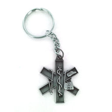 SHOP AWARDS AND GIFTS Emergency Medical Technician EMT Paramedic Symbol Keychain, Antique Pewter,