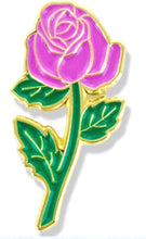 SHOP AWARDS AND GIFTS Pink Rose Flower Enamel Metal Lapel Pin, Retro Pins for Clothes, Bulk Pack of 12, Poly Bagged, 1 x 1/2 Inch