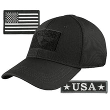 Condor Fitted Tactical Cap Bundle - USA Morale & USA Flag Patches - Choose Size