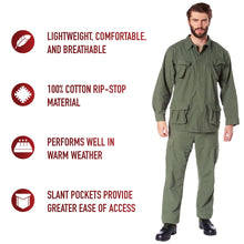 Rothco Vintage Vietnam Fatigue Shirt – Comfortable Lightweight Cargo Utility Shacket