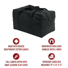 Rothco Small Canvas Parachute Cargo Bag – Rugged Outdoor Storage Travel Duffle