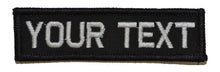 Rectangular Customizable Text 1x3 Patch w/Hook Fastener Patch - Black