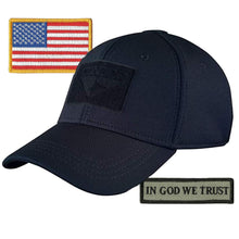 Condor Fitted Tactical Cap Bundle - in God We Trust & USA Patches - Choose Size