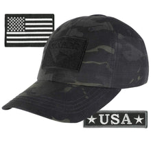 Condor Fitted Tactical Cap Bundle - USA Morale & USA Flag Patches - Choose Size