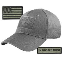 Condor Fitted Tactical Cap Bundle - in God We Trust & USA Patches - Choose Size