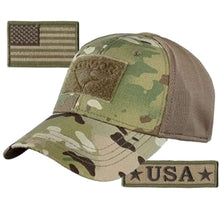 Condor Fitted Tactical Cap Bundle - USA Morale & USA Flag Patches - Choose Size