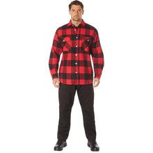 Rothco Buffalo Plaid Flannel Long Sleeve Shirt – Casual Button-Down with Heavyweight 8-oz Cotton Material