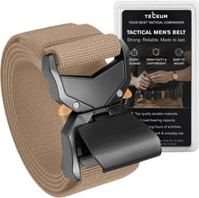 TECEUM Tactical Belt – Coyote B1 L – Heavy-Duty Military, Work, Hiking,Rigger, Utility, EDC Men’s Belts – Quick-Release – Nylon Web