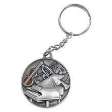 SHOP AWARDS AND GIFTS Music Note Piano Violin Keyring and Keychain, Novelty Musician Gifts, Antique Pewter,