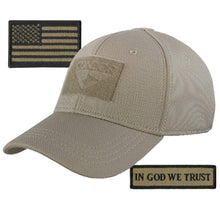 Condor Fitted Tactical Cap Bundle - in God We Trust & USA Patches - Choose Size