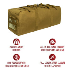Rothco Enhanced Duffle Bag – 76L Capacity for Heavy-Duty Use and Versatile Travel – Black