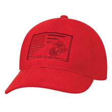 Rothco USMC Eagle, Globe and Anchor/US Flag Low Pro Cap - Patriotic Marine Corps Hat