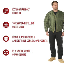 Rothco Conceal-Ops MA-1 Flight Jacket – Bomber Style Cold Weather Discrete Carry Coat