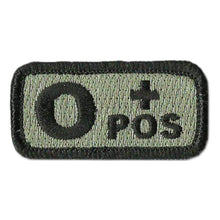 Tactical Blood Type Patches -"Type O Positive" - 2"x1"
