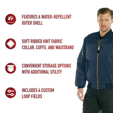 Rothco Flight Jacket with Patches - Classic Cold Weather Bomber Jacket with Morale Patches Included
