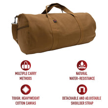 Rothco Heavy-Duty Canvas Shoulder Duffle Bag - Rugged Travel Gym Gear Equipment Bag
