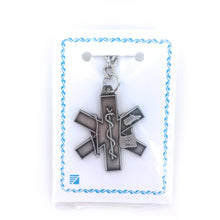 SHOP AWARDS AND GIFTS Emergency Medical Technician EMT Paramedic Symbol Keychain, Antique Pewter,