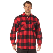 Rothco Buffalo Plaid Flannel Long Sleeve Shirt – Casual Button-Down with Heavyweight 8-oz Cotton Material