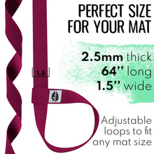 TECEUM Yoga Mat Strap – 30+ Colors – Adjustable Mat Holder Sling Carrier for All Mats [Mat Not Included]