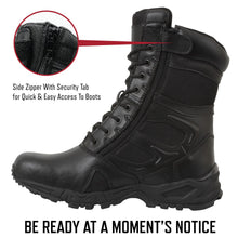 Rothco Forced Entry Deployment Boot with Side Zipper – 8 Inch Tactical Uniform Boots – Black