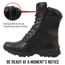 Rothco Forced Entry Deployment Boot with Side Zipper – 8 Inch Tactical Uniform Boots – Black