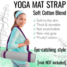 TECEUM Yoga Mat Strap – 30+ Colors – Adjustable Mat Holder Sling Carrier for All Mats [Mat Not Included]