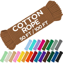 TECEUM 500lb Cotton Rope 3/16” (5 mm) – 50 FT | 100 FT– Strong All-Purpose Braided Rope – Natural Cotton – for Crafting, Сamping, Clothes Line, DIY, Indoor & Outdoor Use – Natural