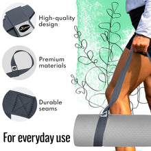 TECEUM Yoga Mat Strap – 30+ Colors – Adjustable Mat Holder Sling Carrier for All Mats [Mat Not Included]