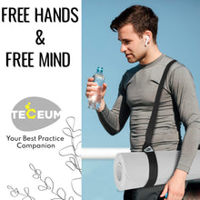 TECEUM Yoga Mat Strap – 30+ Colors – Adjustable Mat Holder Sling Carrier for All Mats [Mat Not Included]