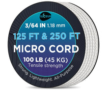 TECEUM Micro Paracord – 1.18 mm X 125 ft – Micro Utility Cord – Thin Braided Paracord Rope – Best for Crafting, DIY Projects, Fishing, Camping – Wind Chime Replacement – Survival Strong String