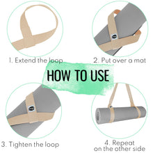 TECEUM Yoga Mat Strap – 30+ Colors – Adjustable Mat Holder Sling Carrier for All Mats [Mat Not Included]