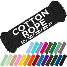 TECEUM 500lb Cotton Rope 3/16” (5 mm) – 50 FT | 100 FT– Strong All-Purpose Braided Rope – Natural Cotton – for Crafting, Сamping, Clothes Line, DIY, Indoor & Outdoor Use – Natural