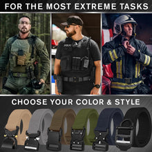 TECEUM Tactical Belt – Gray B2 L – Heavy-Duty Military, Work, Hiking,Rigger, Utility, EDC Men’s Belts – Quick-Release – Nylon Web