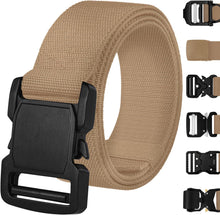 TECEUM Tactical Belt – Coyote B5 M – Heavy-Duty Military, Work, Hiking,Rigger, Utility, EDC Men’s Belts – Quick-Release – Nylon Web