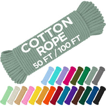 TECEUM 500lb Cotton Rope 3/16” (5 mm) – 50 FT | 100 FT– Strong All-Purpose Braided Rope – Natural Cotton – for Crafting, Сamping, Clothes Line, DIY, Indoor & Outdoor Use – Natural