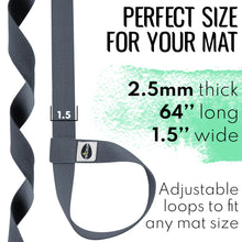 TECEUM Yoga Mat Strap – 30+ Colors – Adjustable Mat Holder Sling Carrier for All Mats [Mat Not Included]