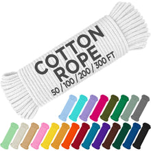 TECEUM 500lb Cotton Rope 3/16” (5 mm) – 50 FT | 100 FT– Strong All-Purpose Braided Rope – Natural Cotton – for Crafting, Сamping, Clothes Line, DIY, Indoor & Outdoor Use – Natural