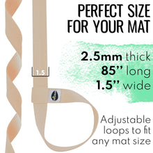 TECEUM Yoga Mat Strap – 30+ Colors – Adjustable Mat Holder Sling Carrier for All Mats [Mat Not Included]