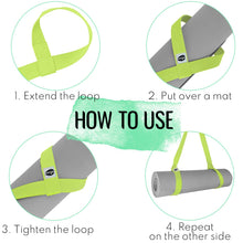 TECEUM Yoga Mat Strap – 30+ Colors – Adjustable Mat Holder Sling Carrier for All Mats [Mat Not Included]