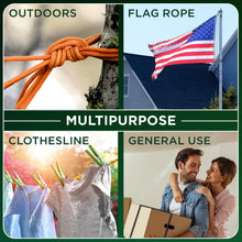 TECEUM Rope – 90 Feet x 1/4 Inch (7mm) – Neon Mix – Strong All-Purpose Utility Rope – Camping, Crafting, Flag Pole, Indoor & Outdoor – Polypropylene Nylon Poly Lightweight Diamond Braided Cord